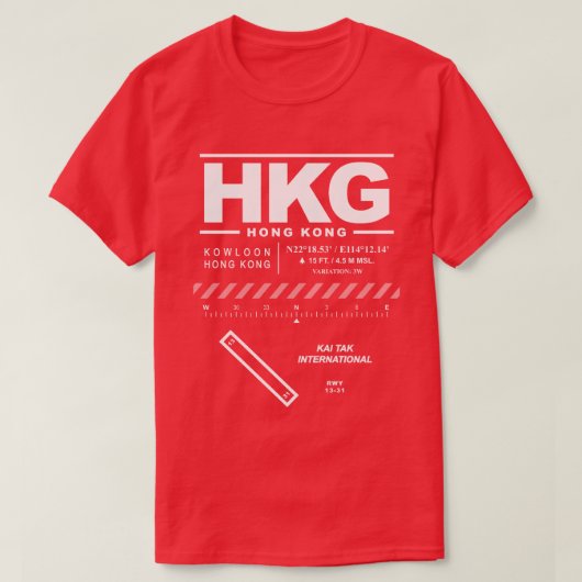 Kai Tak Internationaler Flughafen HKG T - Shirt (Design vorne)