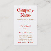 Kai Visitenkarte (Rückseite)