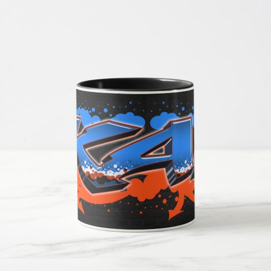Kai Vorname Name Graffiti blue orange Tasse (Zentrum)