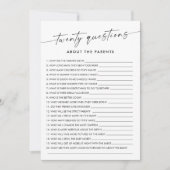 KAIA 20 Fragen zum Kinderspiel der Eltern Einladung (Vorderseite)