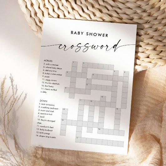 KAIA Baby Shooter Crossword Game Card Einladung