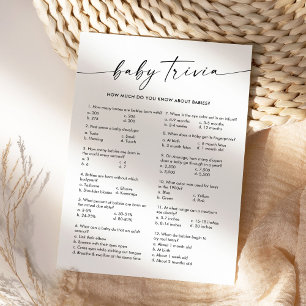 KAIA Baby Trivia Baby Showspiel Einladung