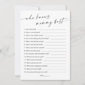 KAIA, die Mommy Best Baby Shower Game kennt Einladung (Vorderseite)