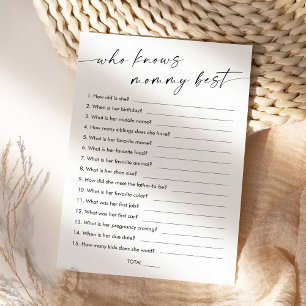 KAIA, die Mommy Best Baby Shower Game kennt Einladung