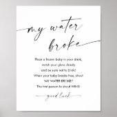 KAIA Mein Wasser Broke Babydusche Spielzeichen Poster (Vorne)