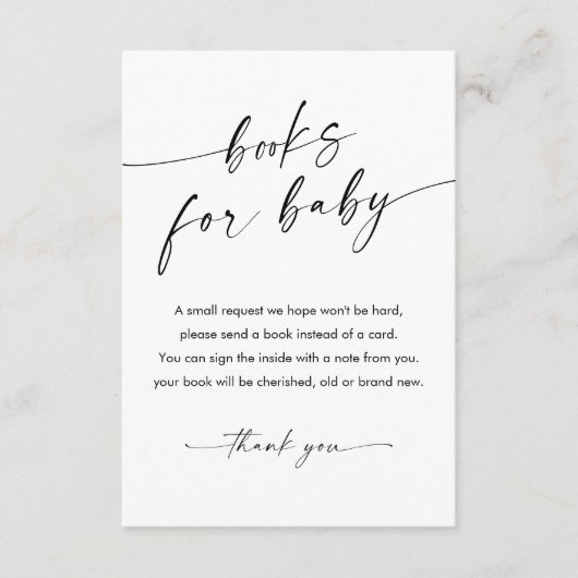 KAIA Minimalistisch Baby Book Request Begleitkarte (Vorderseite)
