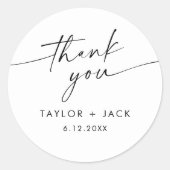 KAIA Minimalistische Gastgeschenk Hochzeit Runder Aufkleber (Vorderseite)