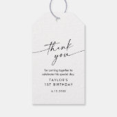 KAIA Modern Birthday Party Fevor Tag Geschenkanhänger (Rückseite)