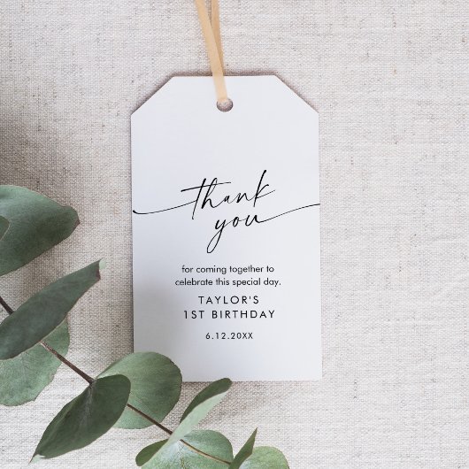 KAIA Modern Birthday Party Fevor Tag Geschenkanhänger