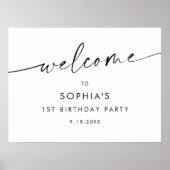 KAIA Moderner Minimalistischer Geburtstag Willkomm Poster (Vorne)