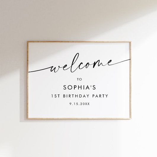 KAIA Moderner Minimalistischer Geburtstag Willkomm Poster