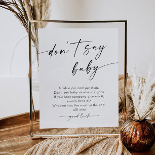 KAIA Say Baby Game Sign nicht Poster