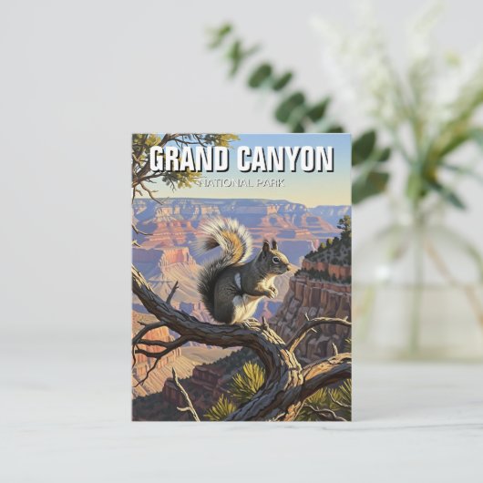 Kaibab-Eichhörnchen im Grand Canyon-Nationalpark Postkarte (Stehend Vorderseite)