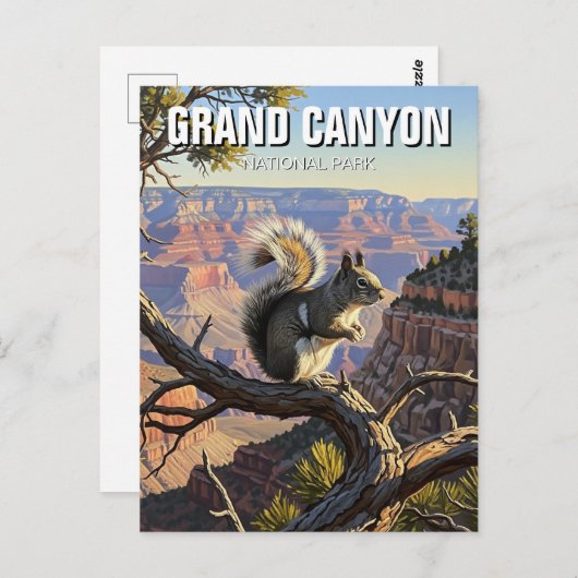 Kaibab-Eichhörnchen im Grand Canyon-Nationalpark Postkarte (Vorne/Hinten)