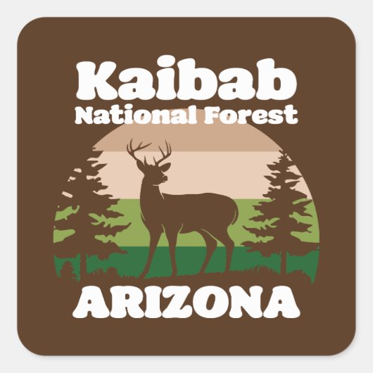 Kaibab National Forest Arizona Quadratischer Aufkleber (Vorderseite)