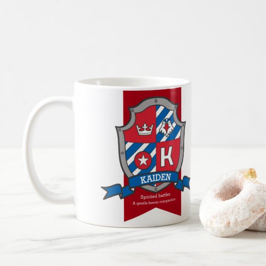 Kaiden Buchstaben K heraldry red blue name Kaffeetasse (Mit Donut)