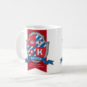 Kaiden Buchstaben K heraldry red blue name Kaffeetasse (Vorderseite Links)