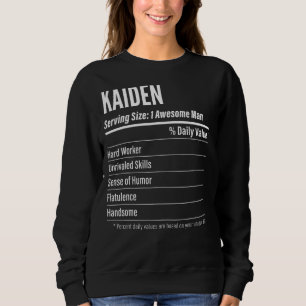 Kaiden Serving Size Nutrition Label Calories Sweatshirt