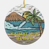 Kaihalulu Beach Hawaii Vintag Keramik Ornament (Hinten)