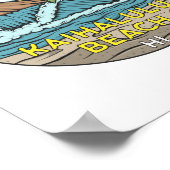 Kaihalulu Beach Hawaii Vintag Poster (Ecke)