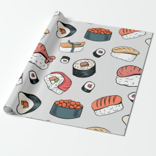 Kaii-Sushi-Rollen Geschenkpapier