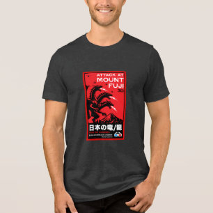 Kaiju-Angriff auf den Berg Fidschi Tri-Blend Shirt