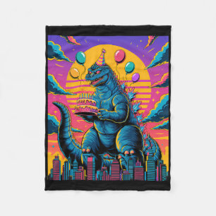 Kaiju Birthday Lloon und Cake Monster Movie Bday D Fleecedecke
