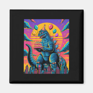 Kaiju Birthday Lloon und Cake Monster Movie Bday D Magnet