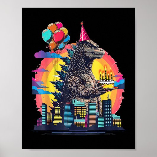 Kaiju Birthday Shirt Monster Movie Bday Dekoration (Vorne)