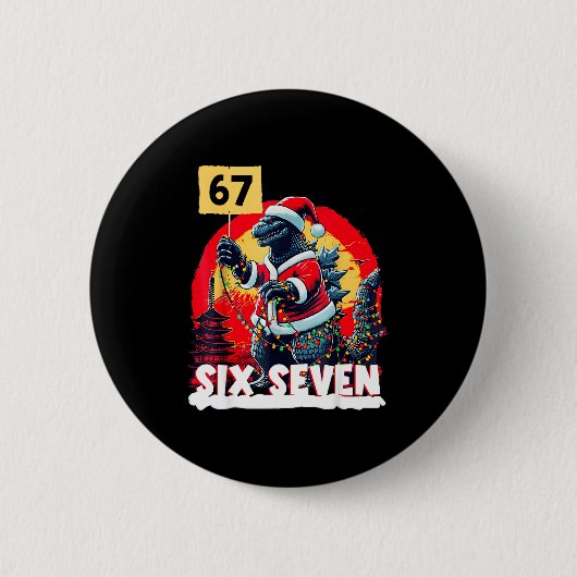 Kaiju Christmas 67 Santazilla Japanese Monster Din Button (Vorderseite)