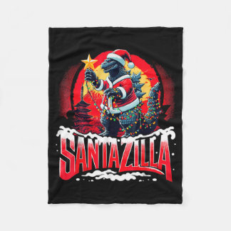 Kaiju Christmas Santazilla Japanese Monster Dinosa Fleecedecke