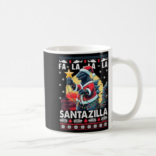 Kaiju Christmas Santazilla Japanese Monster Dinosa Kaffeetasse (Rechts)