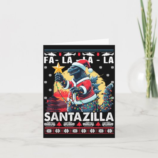 Kaiju Christmas Santazilla Japanese Monster Dinosa Karte (Vorderseite)