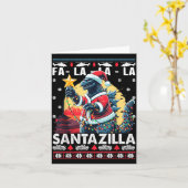 Kaiju Christmas Santazilla Japanese Monster Dinosa Karte (Gelbe Blume)