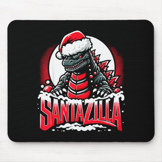 Kaiju Christmas Santazilla Japanese Monster Dinosa Mousepad (Vorne)