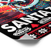 Kaiju Christmas Santazilla Japanese Monster Dinosa Poster (Ecke)