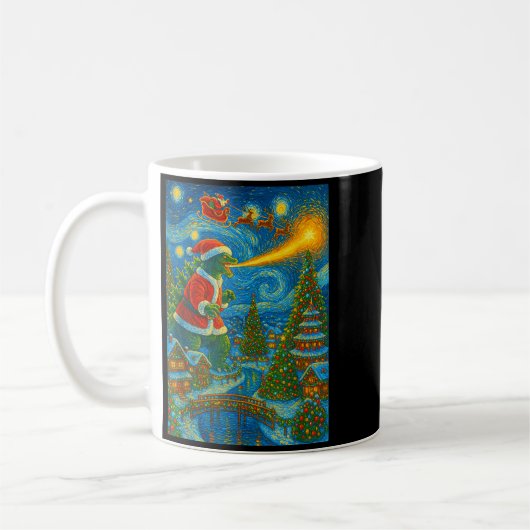 Kaiju Christmas Van Gogh Starry Night Japanese Mon Kaffeetasse (Links)