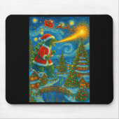 Kaiju Christmas Van Gogh Starry Night Japanese Mon Mousepad (Vorne)
