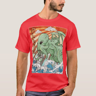 Kaiju Cthulhu Necronomicon Japanischer Monster-Ges T-Shirt