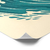 Kaiju Invasion Barcelona – Vintage Sci-Fi Art Poster (Ecke)