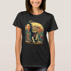 Kaiju-Katzen-Monsterangriff auf die Stadt Tokio T-Shirt
