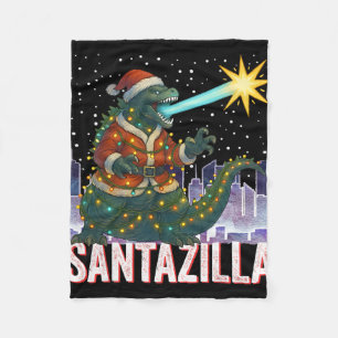 Kaiju Weihnachten Santazilla japanisches Monster D Fleecedecke