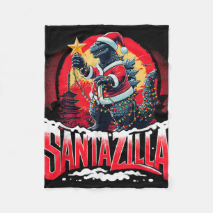 Kaiju Weihnachten Santazilla japanisches Monster D Fleecedecke