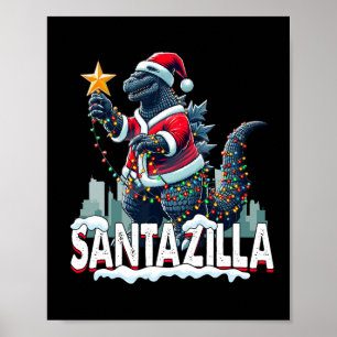 Kaiju Weihnachten Santazilla Japanisches Monster D Poster