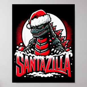 Kaiju-Weihnachten Santazilla Japanisches Monster D Poster