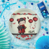 Kaiko die Kokeshi-Puppe "Segen" Pappteller (Party)