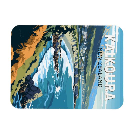 Kaikoura Neuseeland Reisen Vintag Magnet (Horizontal)