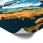 Kaikoura Neuseeland Reisen Vintag Poster (Ecke)