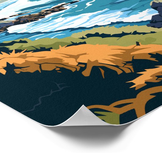 Kaikoura Neuseeland Reisen Vintag Poster (Ecke)