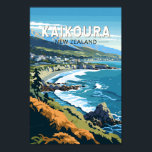 Kaikoura Neuseeland Reisen Vintag Poster<br><div class="desc">Kaikoura retro Vektor Reise Design. Kaikoura ist eine Küstenstadt auf der Südinsel Neuseelands. Es ist bekannt für seine reichhaltige Tierwelt und die Population der Spermien.</div>